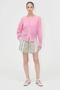 New 2384 Beaded Fluffy Knit, Crewneck Cardigansg-pf25-k037-2384 Cardigans|Ammevenligt Tøj