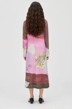 Stine Goya Kjoler<2263 Dry Viscose, Long Sleeve Midi Dresssg-ps26-d017-2263p