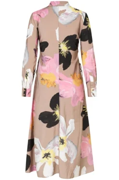Clearance 2070 Light Fluid Ecovero, Waist Gather Shirt Midi Dresssg-pf25-d146-2070 Ammevenligt Tøj