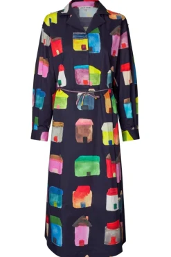 Stine Goya Kjoler|Ammevenligt Tøj<2340 Midweight Cotton, Long Sleeve Workwear Midi Dresssg-aw25-d172-2340