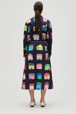 Stine Goya Kjoler|Ammevenligt Tøj<2340 Midweight Cotton, Long Sleeve Workwear Midi Dresssg-aw25-d172-2340