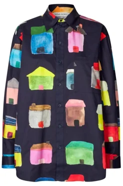 Sale 2340 Midweight Cotton, Pocket Oversized Shirtsg-aw25-t098-2340 Bluser & Skjorter|Ammevenligt Tøj