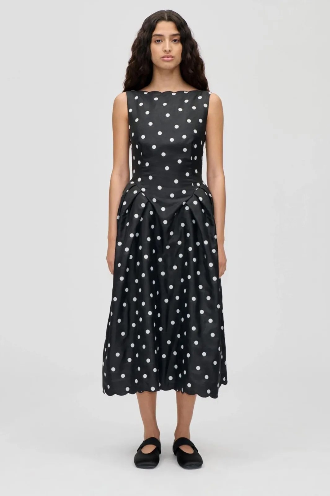 Clearance 2451 , Voluminous Midi Dresssg-ps26-d199-2451 Kjoler