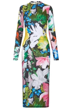 Stine Goya Kjoler<2244 Stocking Jersey, Pullover Long Sleeve Midi Dresssg-aw25-d074-2244