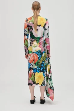 Stine Goya Kjoler<2244 Stocking Jersey, Pullover Long Sleeve Midi Dresssg-aw25-d074-2244