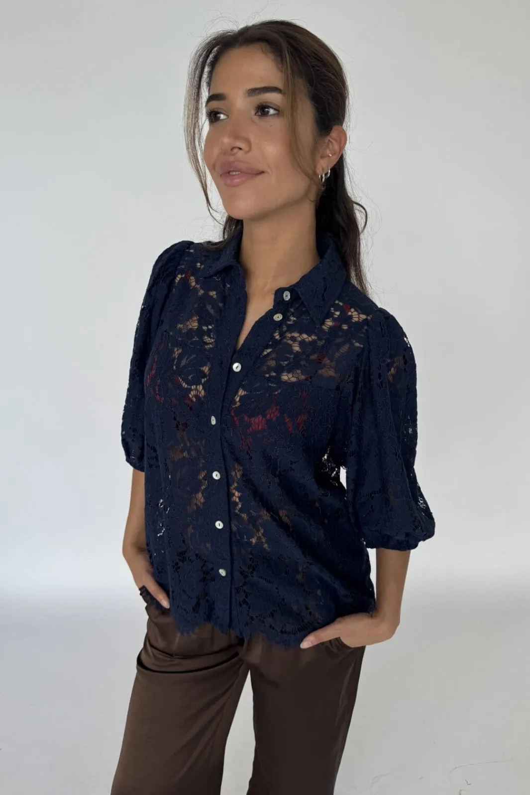 Hot Alicia Lace Blouse 14988 Bluser & Skjorter