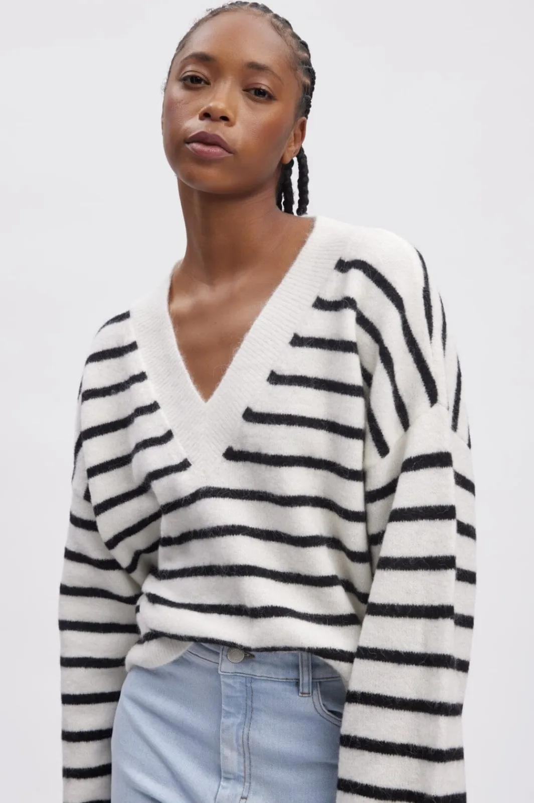 Gestuz Bluser & Skjorter|Strik<Alphagz V-Neck Striped