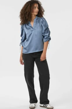 Neo Noir Bluser & Skjorter<Alvira Drapy Satin Blouse 166542