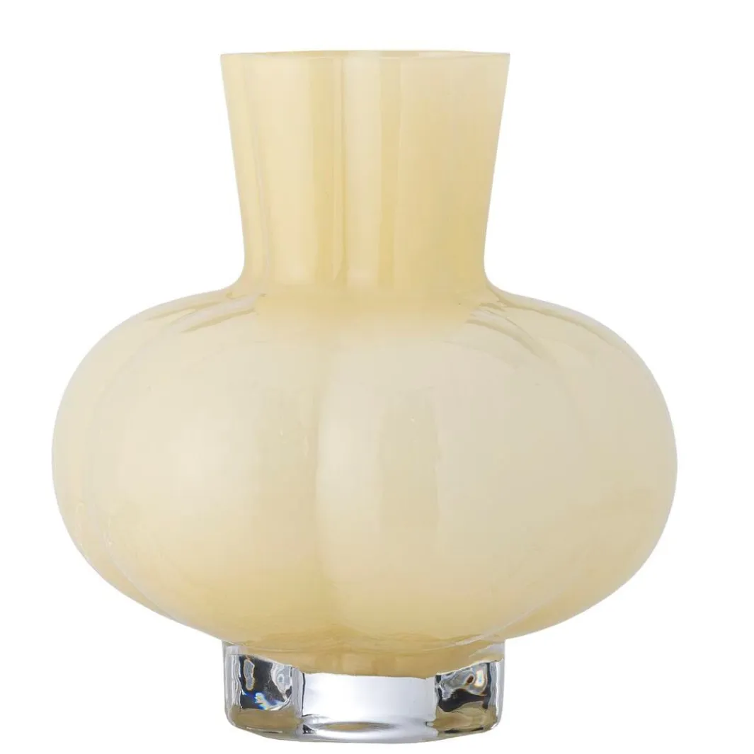Hot Alyssa Vase, Gul, Glas 82061390 Dekoration Til Hjemmet