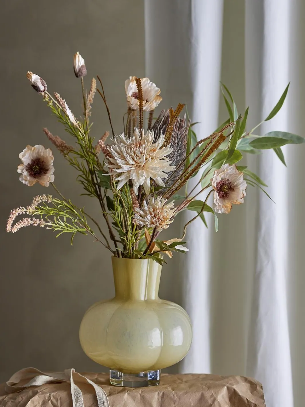 Hot Alyssa Vase, Gul, Glas 82061390 Dekoration Til Hjemmet