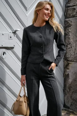Online Amanda Herringbone Jacket 165445 Sæt 🛍️