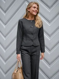 Online Amanda Herringbone Jacket 165445 Sæt 🛍️