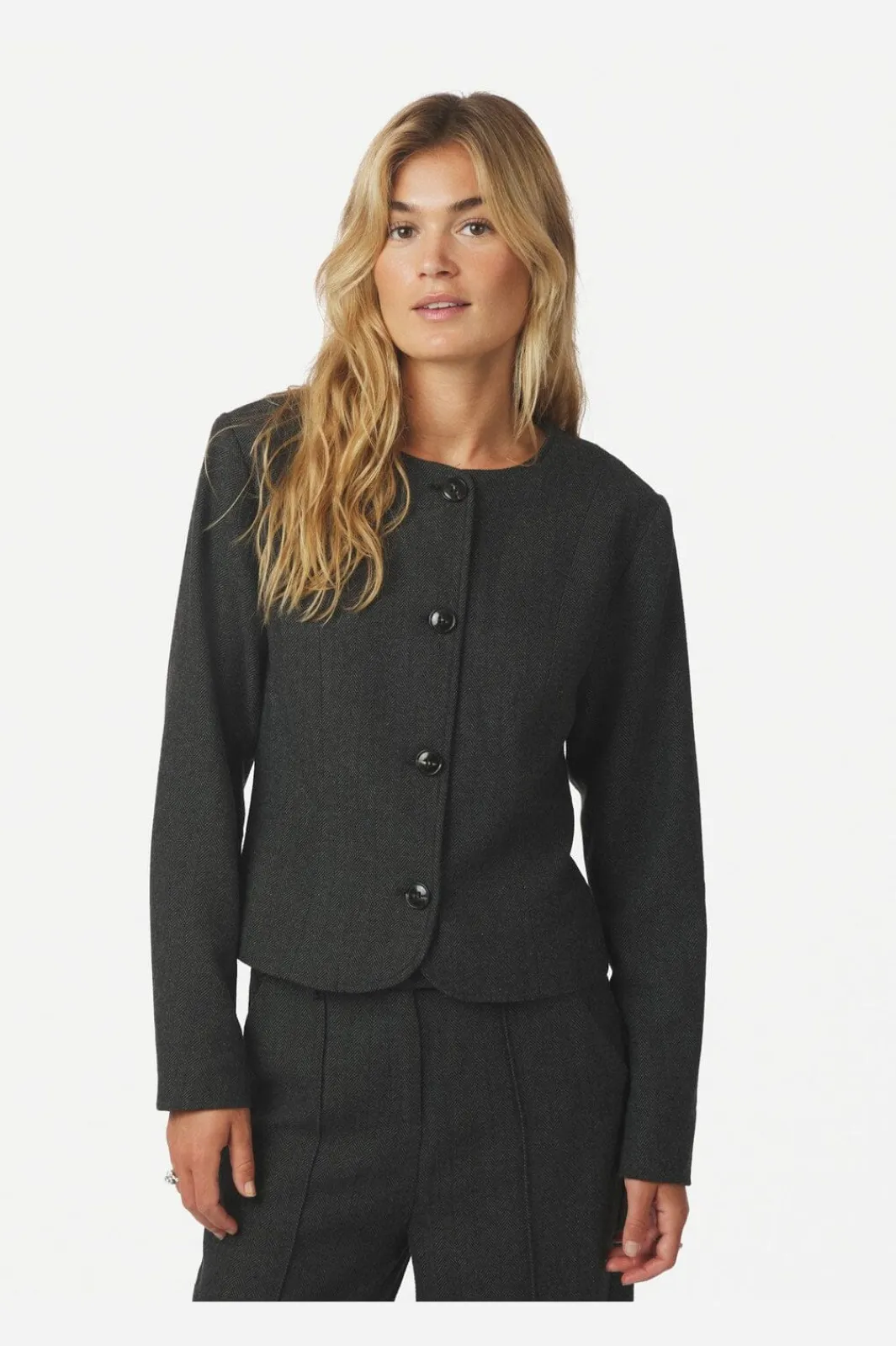 Online Amanda Herringbone Jacket 165445 Sæt 🛍️
