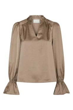Neo Noir Bluser & Skjorter<Amara Heavy Satin Bedaz Blouse 166578