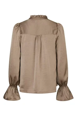 Neo Noir Bluser & Skjorter<Amara Heavy Satin Bedaz Blouse 166578