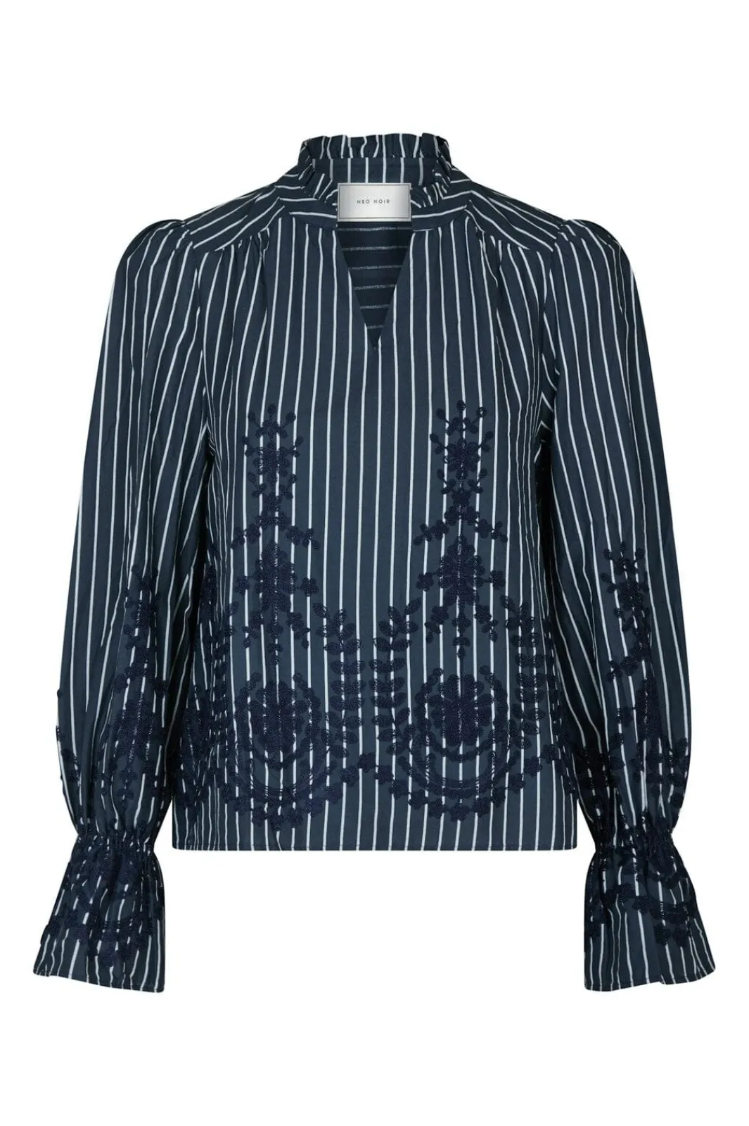 New Amara Stripe Emb Blouse 163363 Bluser & Skjorter
