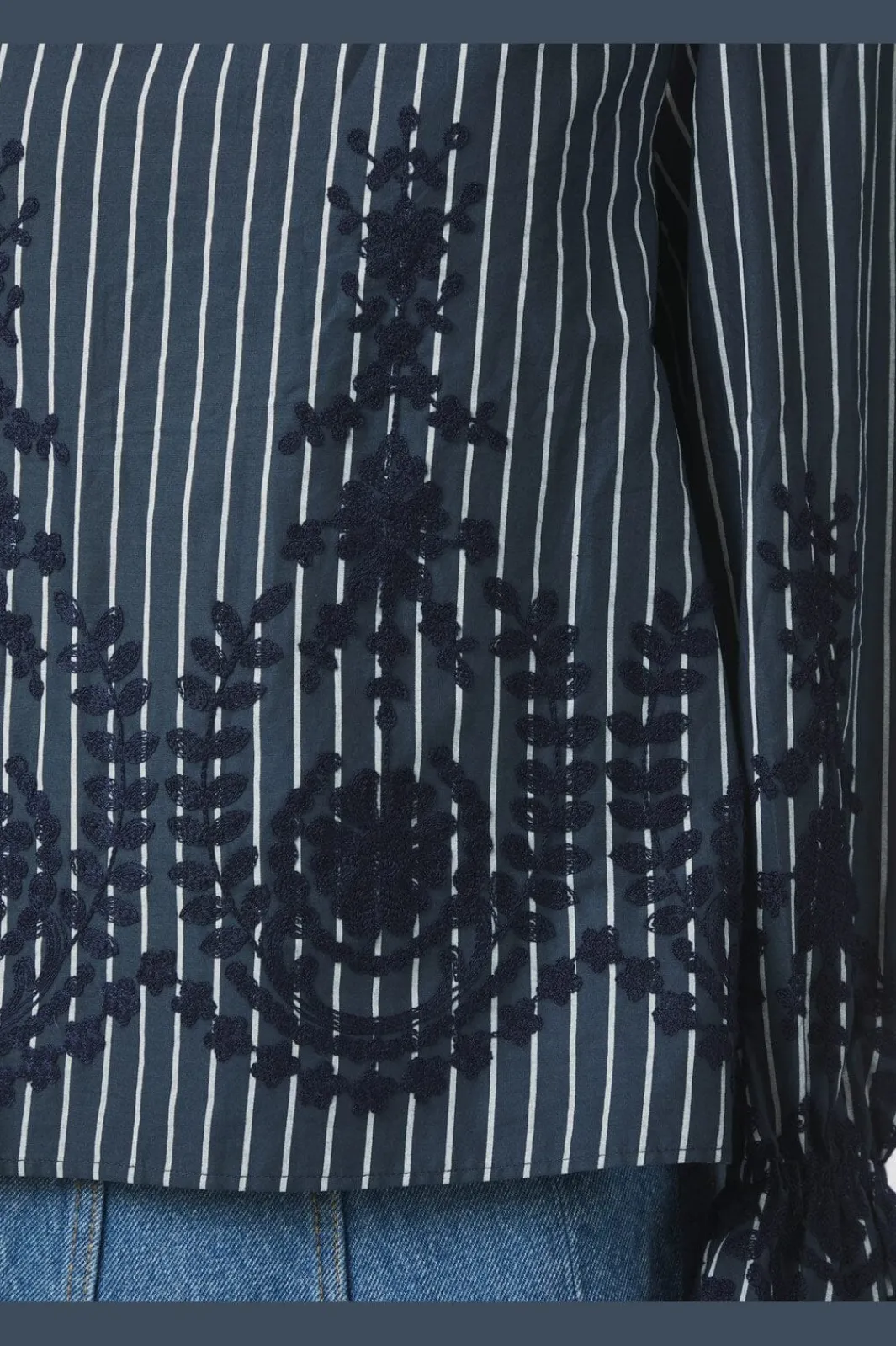 New Amara Stripe Emb Blouse 163363 Bluser & Skjorter