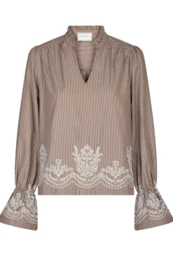 Sale Amara Striped Emb Blouse 166705 Bluser & Skjorter