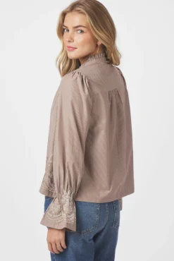 Sale Amara Striped Emb Blouse 166705 Bluser & Skjorter