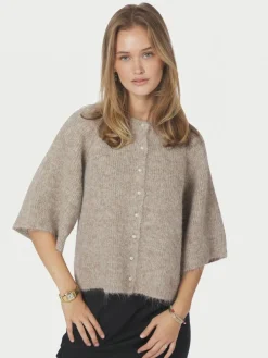 Amaya Fluffy Knit Cardigan 167529 Cardigans|Ammevenligt Tøj