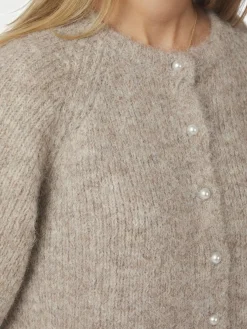 Amaya Fluffy Knit Cardigan 167529 Cardigans|Ammevenligt Tøj