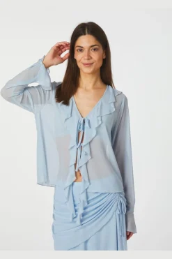 New Anika Mesh Blouse 165644 Bluser & Skjorter|Sæt 🛍️