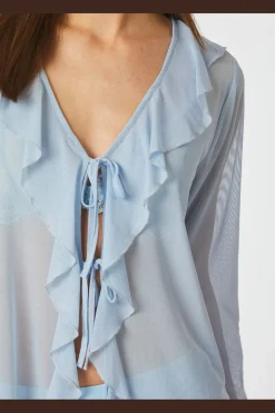 New Anika Mesh Blouse 165644 Bluser & Skjorter|Sæt 🛍️