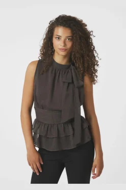 Neo Noir T-Shirts & Toppe<Ansol Solid Chiffon Top 166671