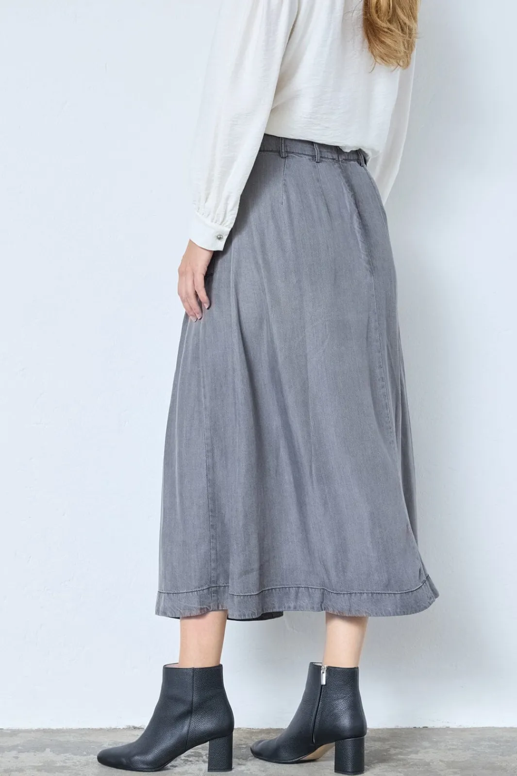Hot Anyacc Denim Pleat Skirt 34181 Nederdele