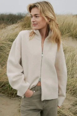 Neo Noir Cardigans|Ammevenligt Tøj<Asley Zip Knit Cardigan 164973