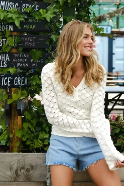 Neo Noir Bluser & Skjorter<Aston Stitch Knit Blouse 164486
