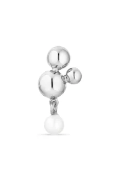 Jane Kønig Øreringe<Atomic Stud w. pearl pendant