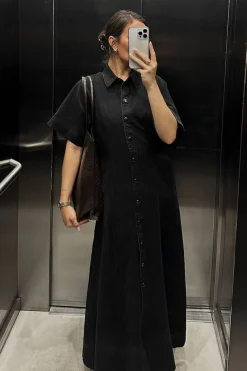 Neo Noir Kjoler|Ammevenligt Tøj<Balli Denim Dress 163548