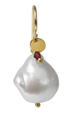 Stine A Øreringe<Baroque Pearl Earring With Gemstone