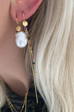 Stine A Øreringe<Baroque Pearl Earring With Gemstone