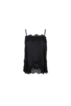 Black Colour T-Shirts & Toppe<Bcevie Lace Strap Top 41046