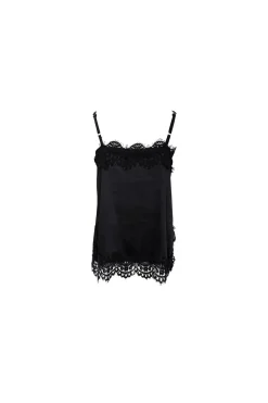Black Colour T-Shirts & Toppe<Bcevie Lace Strap Top 41046