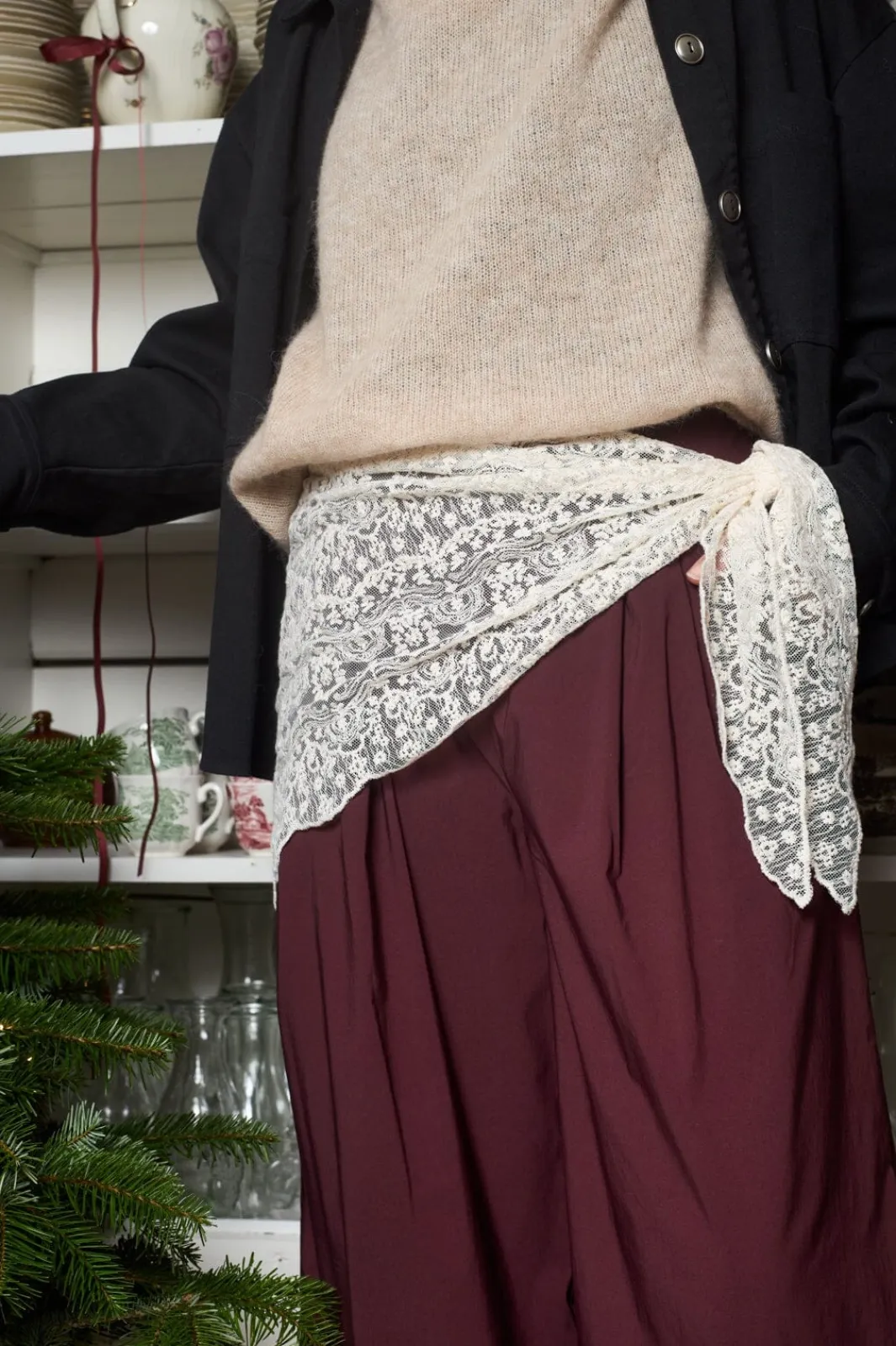 Black Colour Tørklæder<Bcfarianna Triangle Lace Scarf 3650