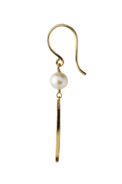 Stine A Øreringe<Bella Moon Earring With Pearl Goldenen