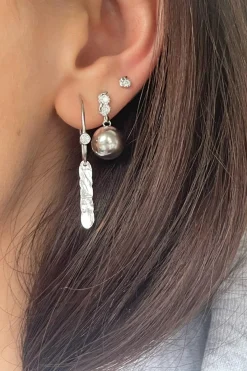 Stine A Øreringe<Big Dot Creol With Silver Splash