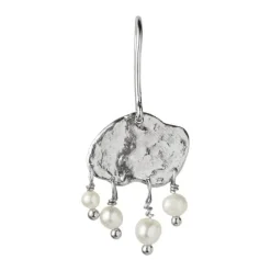 Hot Big Goldenen Splash Earring – Elegant Pearls Silver Øreringe