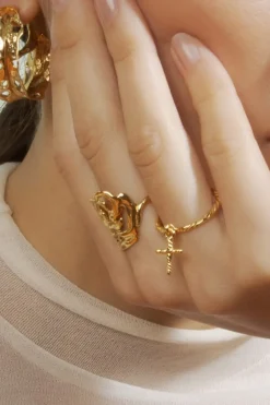 Jane Kønig Ringe<Big Rose Ring