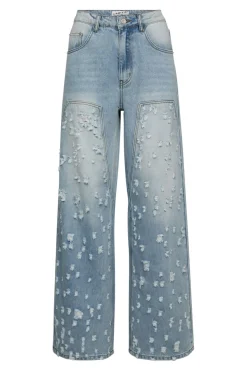 Online Bleach Distressed Patch Jeans HL10336 Bukser, Jeans & Leggings