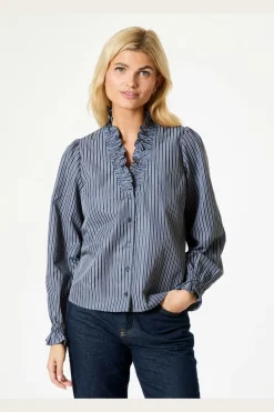 Hot Brielle Twill Stripe Shirt Bluser & Skjorter|Ammevenligt Tøj