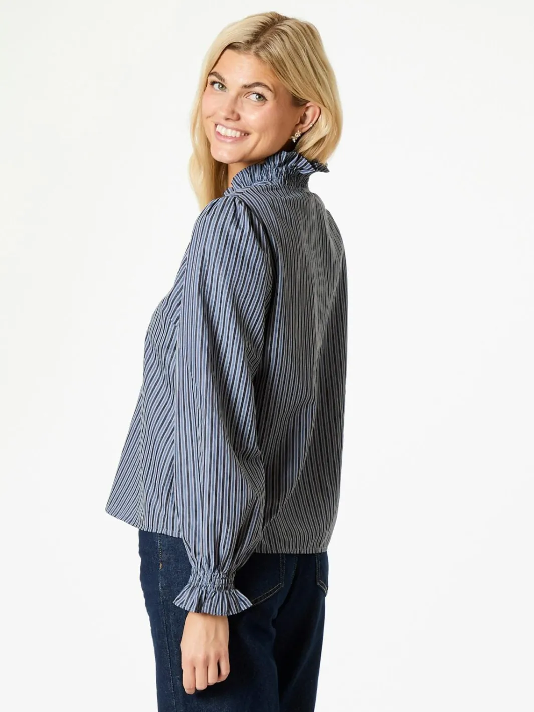 Hot Brielle Twill Stripe Shirt Bluser & Skjorter|Ammevenligt Tøj