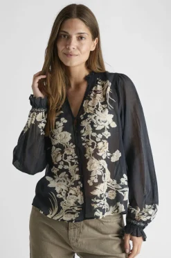 Online Brise Printed Voile Blouse Bluser & Skjorter|Ammevenligt Tøj