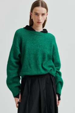 Second Female Strik|Bluser & Skjorter<Brook Knit Drop Shoulder O-Neck 58894