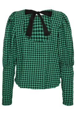 Hot Calebcc Check Bow Blouse 35627 Bluser & Skjorter