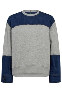 Co´Couture Sweatsæt & Comfy Wear|Bluser & Skjorter<Candizcc Denim Mix Sweat 37044