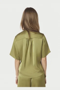 Neo Noir Sæt 🛍️|Bluser & Skjorter<Casadia Heavy Sateen Blouse 165695